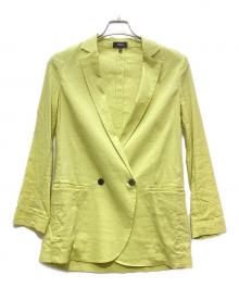 theory（セオリー）の古着「リネンテーラードジャケット」｜ライムグリーン