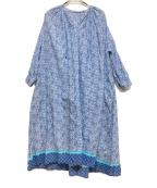 SOILソイル）の古着「総柄ワンピース」｜ブルー