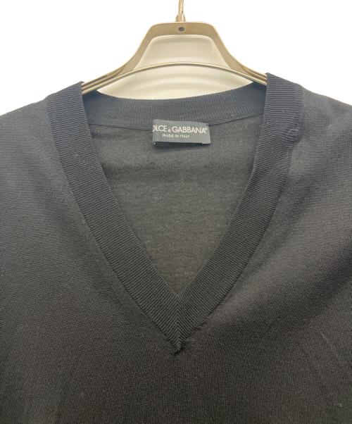 DOLCE & GABBANA（ドルチェ＆ガッバーナ）DOLCE & GABBANA (ドルチェ＆ガッバーナ) Vネックニット ブラック サイズ:44の古着・服飾アイテム