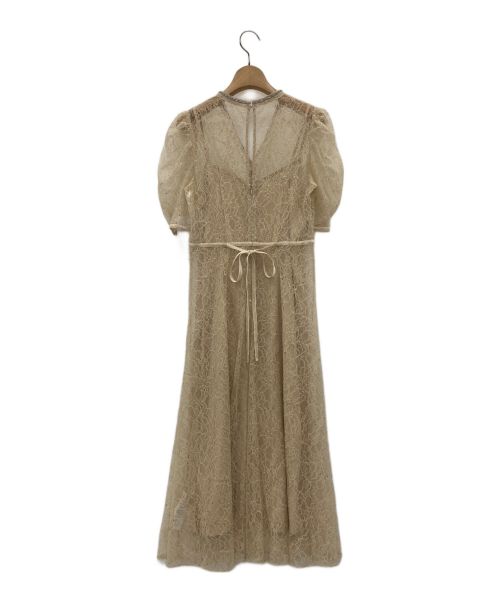 FRAY ID（フレイ アイディー）FRAY ID (フレイ アイディー) ビジューレースワンピース ベージュの古着・服飾アイテム