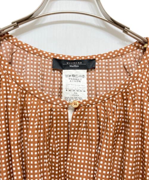 Max Mara WEEK END LINE（マックスマーラ ウイークエンドライン）Max Mara WEEK END LINE (マックスマーラ ウイークエンドライン) チェックプリントパフスリーブワンピース ブラウン サイズ:38の古着・服飾アイテム