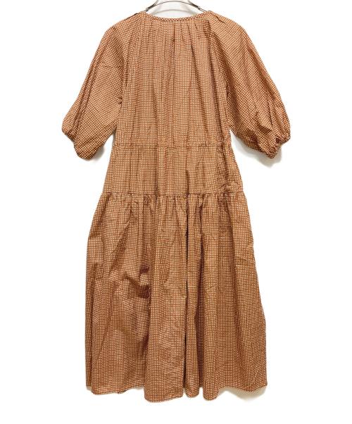 Max Mara WEEK END LINE（マックスマーラ ウイークエンドライン）Max Mara WEEK END LINE (マックスマーラ ウイークエンドライン) チェックプリントパフスリーブワンピース ブラウン サイズ:38の古着・服飾アイテム