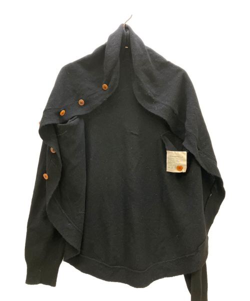 COMME des GARCONS（コムデギャルソン）COMME des GARCONS (コムデギャルソン) 変形ウールカーディガン ブラック サイズ:Mの古着・服飾アイテム