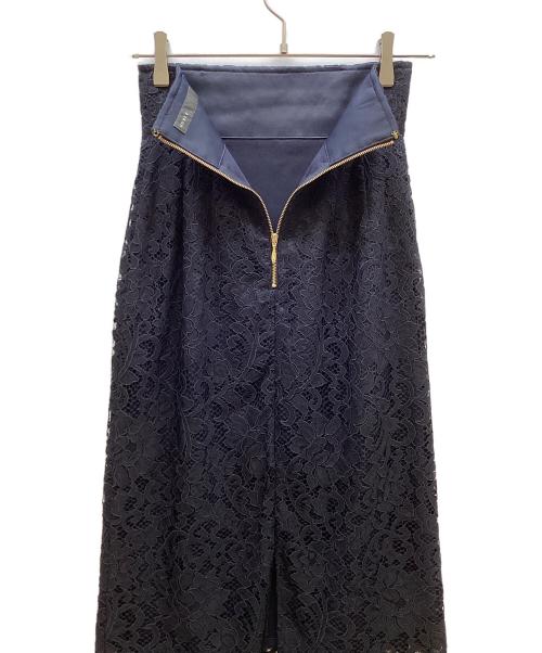 Noble（ノーブル）Noble (ノーブル) リバーレースIラインスカート ネイビー サイズ:32の古着・服飾アイテム