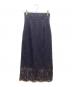 Noble（ノーブル）の古着「リバーレースIラインスカート」｜ネイビー