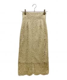 Noble（ノーブル）の古着「リバーレースIラインスカート」｜ベージュ