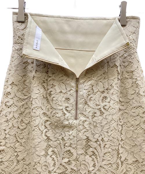Noble（ノーブル）Noble (ノーブル) リバーレースIラインスカート ベージュ サイズ:32の古着・服飾アイテム