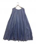 mizuiro-indミズイロインド）の古着「コットンダブルヘムラインN/Sワンピース」｜ライトブルー