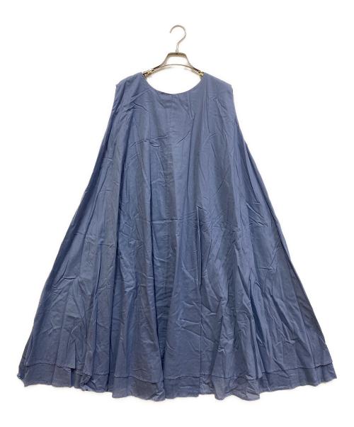 mizuiro-ind（ミズイロインド）mizuiro-ind (ミズイロインド) コットンダブルヘムラインN/Sワンピース ライトブルー サイズ:表記なしの古着・服飾アイテム