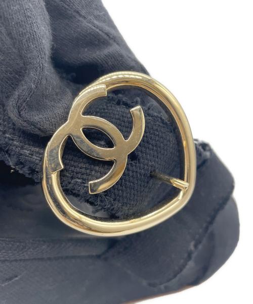CHANEL（シャネル）CHANEL (シャネル) ハートモチーフキャンバスサンダル ブラック サイズ:38Cの古着・服飾アイテム