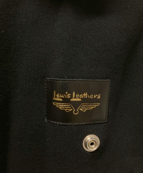 MONCLER（モンクレール）MONCLER (モンクレール) FRAGMENT DESIGN (フラグメントデザイン) Lewis Leathers (ルイスレザース) トリプルコラボスウェットライダースブルゾン ブラック サイズ:Lの古着・服飾アイテム