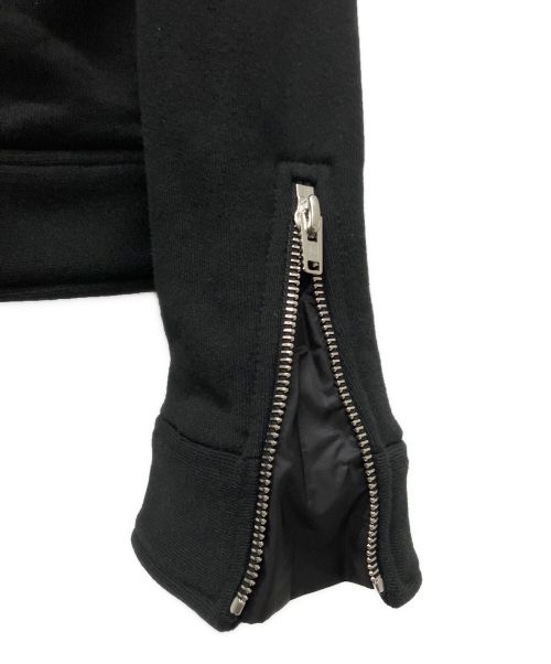 MONCLER（モンクレール）MONCLER (モンクレール) FRAGMENT DESIGN (フラグメントデザイン) Lewis Leathers (ルイスレザース) トリプルコラボスウェットライダースブルゾン ブラック サイズ:Lの古着・服飾アイテム