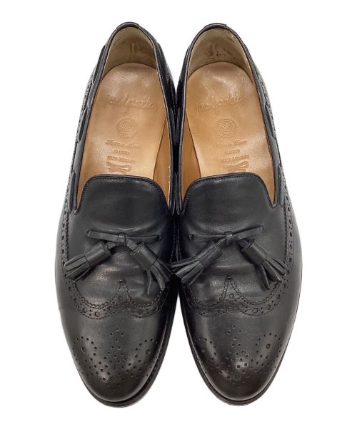 POLPETTA（ポルペッタ）POLPETTA (ポルペッタ) ウィングチップレザータッセルローファー ブラック サイズ:40.5の古着・服飾アイテム
