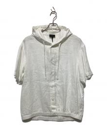 EMPORIO ARMANI（エンポリオアルマーニ）の古着「リネンフーデットシャツ」｜ホワイト