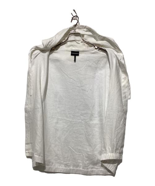 EMPORIO ARMANI（エンポリオアルマーニ）EMPORIO ARMANI (エンポリオアルマーニ) リネンフーデットシャツ ホワイト サイズ:Sの古着・服飾アイテム