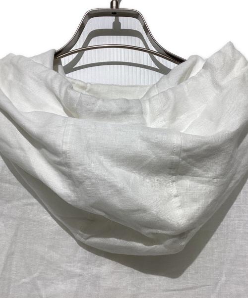 EMPORIO ARMANI（エンポリオアルマーニ）EMPORIO ARMANI (エンポリオアルマーニ) リネンフーデットシャツ ホワイト サイズ:Sの古着・服飾アイテム