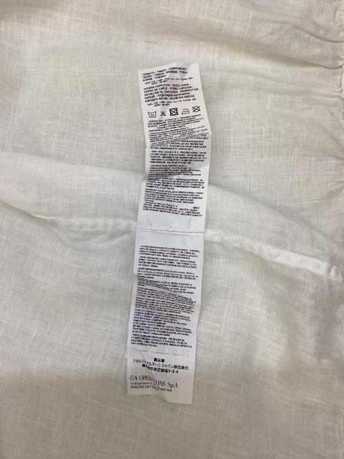 EMPORIO ARMANI（エンポリオアルマーニ）EMPORIO ARMANI (エンポリオアルマーニ) リネンフーデットシャツ ホワイト サイズ:Sの古着・服飾アイテム