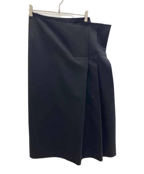 Y's（ワイズ）Y's (ワイズ) ウールタックスカート ブラック サイズ:33の古着・服飾アイテム