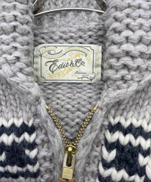EDIT&CO（エディットアンドコー）Edit&Co (エディットアンドコー) カウチンニットカーディガンLily Zip Up Sweater Tricolor  ベージュ サイズ:不明の古着・服飾アイテム