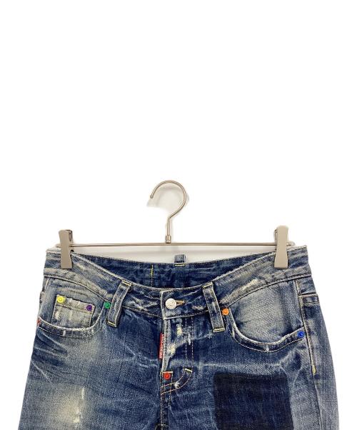 DSQUARED2（ディースクエアード）DSQUARED2 (ディースクエアード) ダメージデニムパンツ インディゴ サイズ:44の古着・服飾アイテム