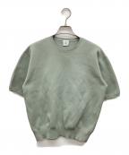 6(ROKU) BEAUTY&YOUTHロク ビューティーアンドユース）の古着「MILANO RIB SHORT SLEEVE KNIT」｜グリーン