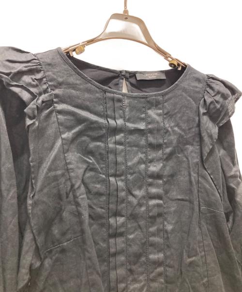 Max Mara WEEK END LINE（マックスマーラ ウイークエンドライン）MAX MARA WEEK END LINE (マックスマーラ ウイークエンドライン) リネンフリルブラウス ブラック サイズ:ＸＳの古着・服飾アイテム