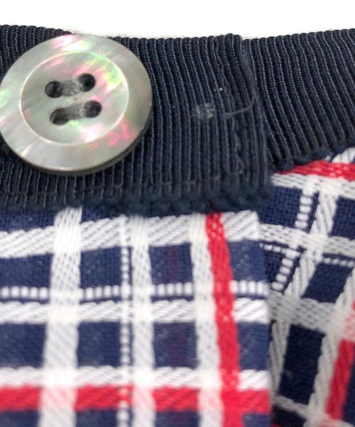 TOMORROW LAND（トゥモローランド）TOMORROW LAND (トゥモローランド) クレールチェック アシンメトリースイングスカート レッド×ネイビー サイズ:34の古着・服飾アイテム