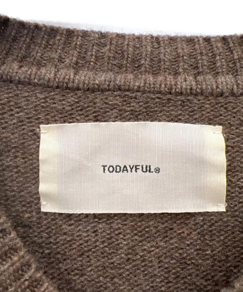 TODAYFUL（トゥデイフル）TODAYFUL (トゥデイフル) Merinowool Crewneck Knit ブラウン サイズ:FREEの古着・服飾アイテム