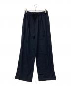 23区ニジュウサンク）の古着「リネンヴィスコースストレッチ ドロスト パンツ」｜ブラック