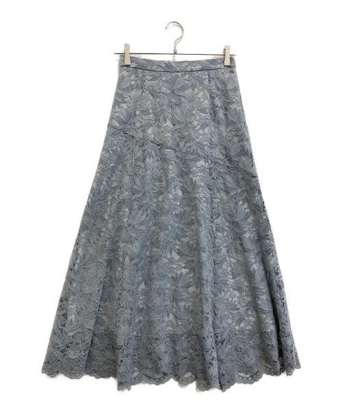 Mystrada（マイストラーダ）Mystrada (マイストラーダ) 切替フレアレーススカート サックスブルー サイズ:SIZE 38の古着・服飾アイテム