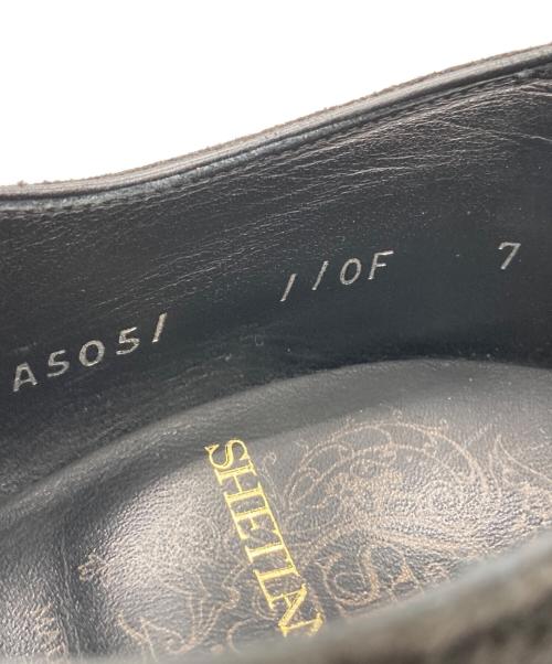 SHETLAND FOX（シェットランドフォックス）SHETLAND FOX (シェットランドフォックス) スエードストレートチップシューズ ブラック サイズ:7の古着・服飾アイテム