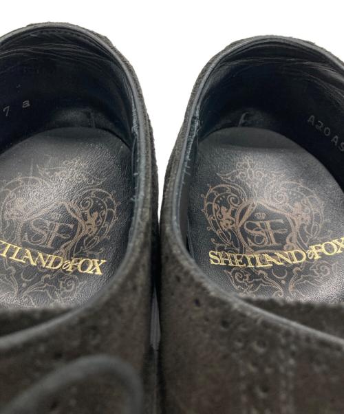 SHETLAND FOX（シェットランドフォックス）SHETLAND FOX (シェットランドフォックス) スエードストレートチップシューズ ブラック サイズ:7の古着・服飾アイテム