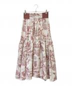 Snidelスナイデル）の古着「ボリュームタフタプリントスカート」｜アイボリー