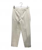 ESTNATIONエストネーション）の古着「シルケットストレッチテーパードパンツ」｜ホワイト