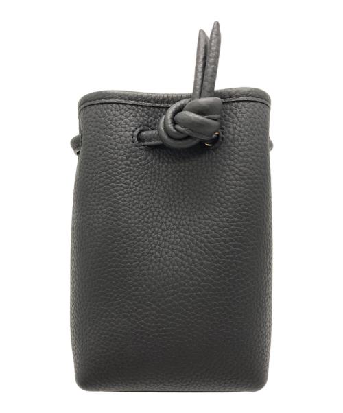 VASIC（ヴァジック）VASIC (ヴァジック) シュリンクレザーショルダーバッグ ブラックの古着・服飾アイテム