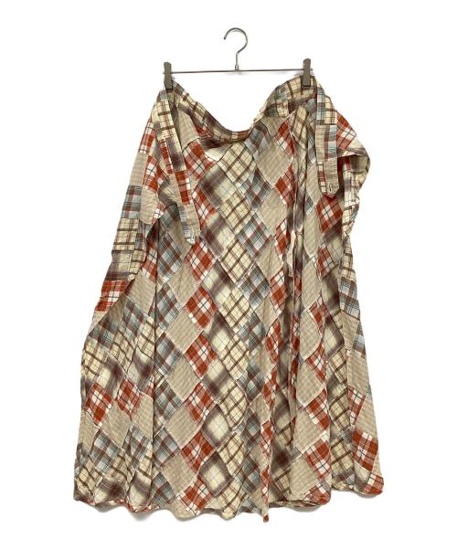 67NOWOS（ロクシチノーウォス）67NOWOS (ロクシチノーウォス) Wrap skirt ブラウン サイズ:Sの古着・服飾アイテム