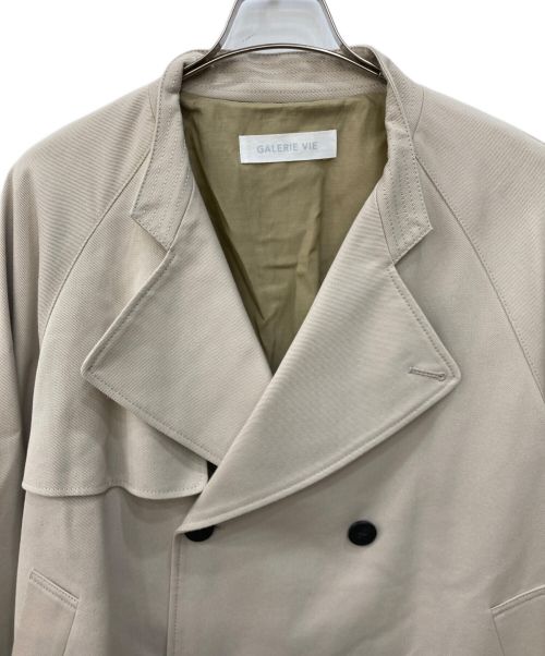GALERIE VIE（ギャルリーヴィー）GALERIE VIE (ギャルリーヴィー) コットンウールギャバジン ショートトレンチコート ベージュ サイズ:FREEの古着・服飾アイテム