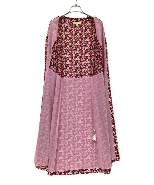 MICHAEL KORS（マイケルコース）MICHAEL KORS (マイケルコース) ベルト付花柄ワンピース レッド×ネイビー サイズ:Sの古着・服飾アイテム