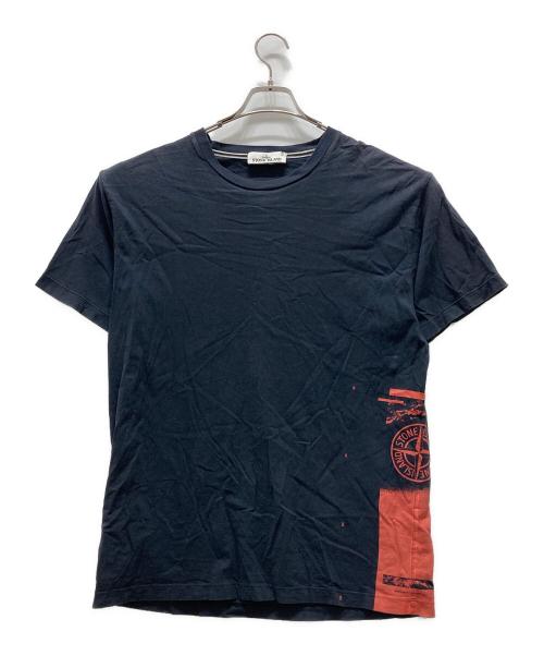 STONE ISLAND（ストーンアイランド）STONE ISLAND (ストーンアイランド) グラフィックロゴプリントTシャツ ネイビー サイズ:XLの古着・服飾アイテム