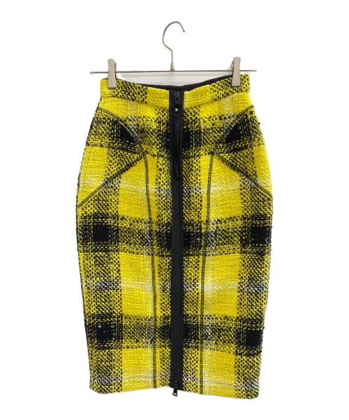 N°21（ヌメロヴェントゥーノ）N°21 (ヌメロヴェントゥーロ) ツイードロングスカート イエロー サイズ:SIZE 38の古着・服飾アイテム