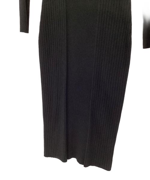 LANVIN en Bleu（ランバンオンブルー）LANVIN en Bleu (ランバンオンブルー) オーガンジースリーブニットワンピース ブラック サイズ:38の古着・服飾アイテム