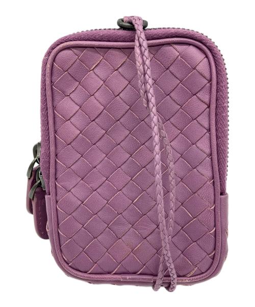 BOTTEGA VENETA（ボッテガベネタ）BOTTEGA VENETA (ボッテガベネタ) クロスショルダーミニポーチ パープルの古着・服飾アイテム