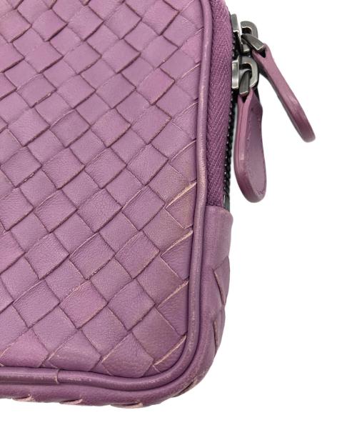 BOTTEGA VENETA（ボッテガベネタ）BOTTEGA VENETA (ボッテガベネタ) クロスショルダーミニポーチ パープルの古着・服飾アイテム