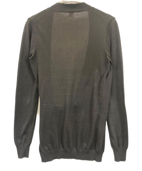 HERMES（エルメス）HERMES (エルメス) ベルテッドコットンカーディガン ブラック サイズ:SIZE34の古着・服飾アイテム