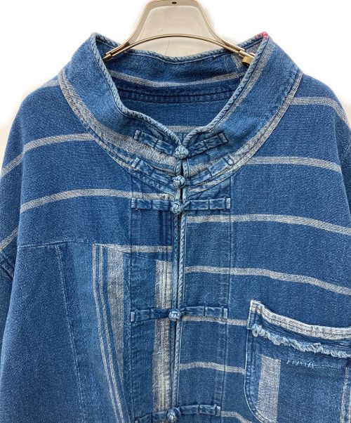 Porter Classic（ポータークラシック）Porter Classic (ポータークラシック) AFRICAN COTTON CHINESE JACKET　アフリカンコットン チャイニーズジャケット ブルー サイズ:SIZE4の古着・服飾アイテム
