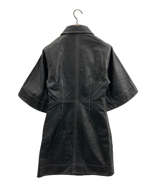 GANNI（ガニー）Ganni (ガニー) レザーミニワンピース ブラック サイズ:32の古着・服飾アイテム