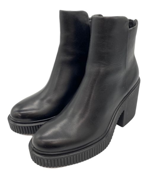 ECCO（エコー）ECCO (エコー) FLUTED HEEL BACK ZIP BOOT ブラック サイズ:SIZE37の古着・服飾アイテム