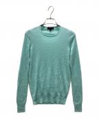 DRAWERドゥロワー）の古着「18G カシミヤシルクリブクルーネックニット」｜ミントグリーン