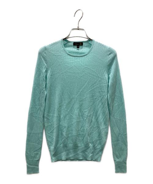 DRAWER（ドゥロワー）Drawer (ドゥロワー) 18G カシミヤシルクリブクルーネックニット ミントグリーン サイズ:1の古着・服飾アイテム