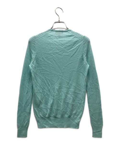DRAWER（ドゥロワー）Drawer (ドゥロワー) 18G カシミヤシルクリブクルーネックニット ミントグリーン サイズ:1の古着・服飾アイテム